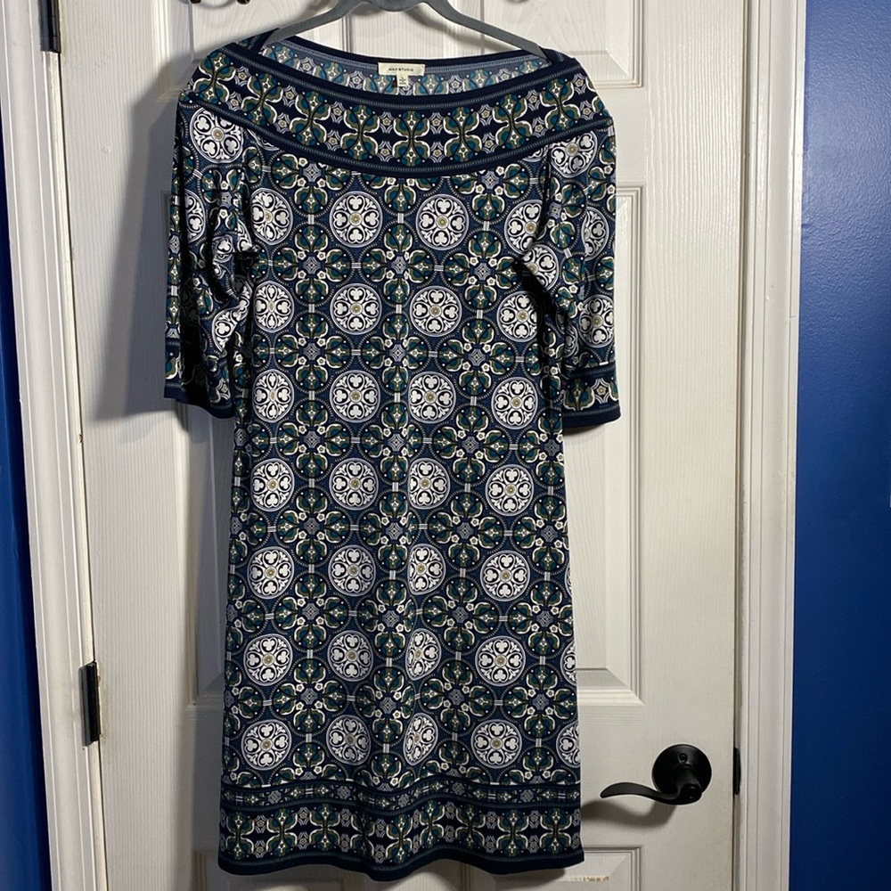 Max Studio Printed Midi Dress Large